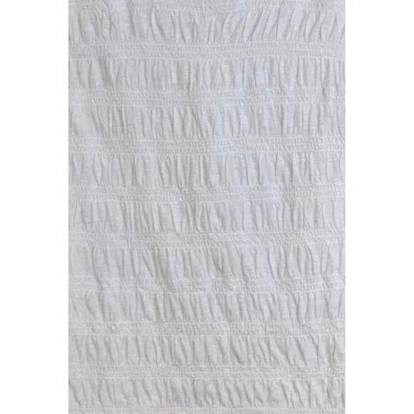 Madewell Smocked Cotton Linen Blend Ruffle Hem Boatneck Tank White Size XXS NWT - Picture 6 of 10